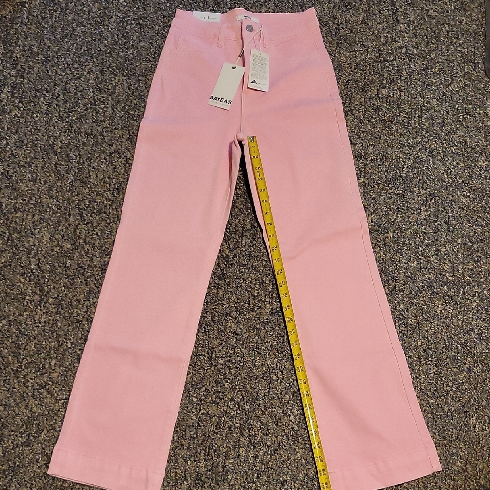 BAYEAS PERFECT STRETCH SUPER HIGH CUT BOOT CUT 26 Pink Women's Jeans